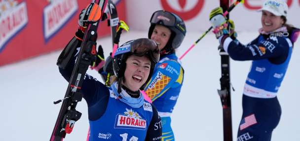 Shiffrin returns to GS podium after 2 years. Hector wins and Moltzan second