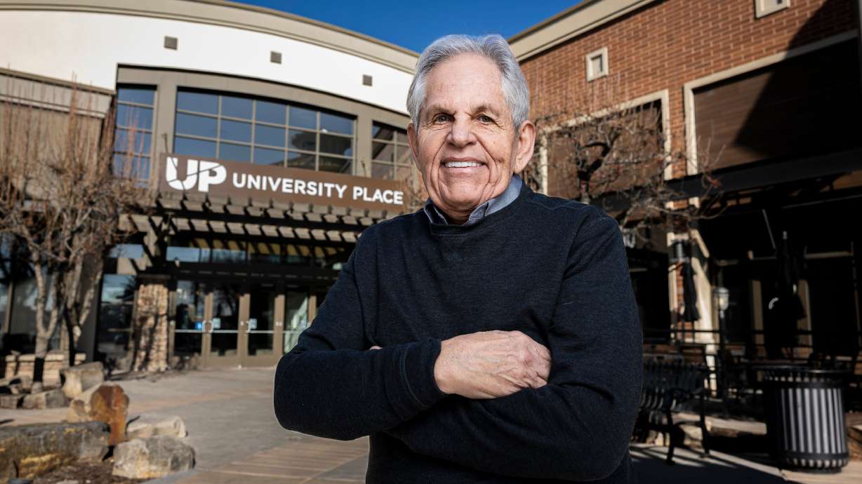 Rob Kallas, outgoing general manager for University Place, poses for a portrait in front of the mall in Orem on Jan. 15.