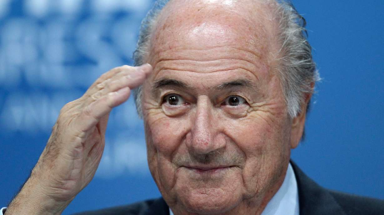 FILE - In this June 1, 2011, file photo, Sepp Blatter gestures during a press conference in Zurich, Switzerland.