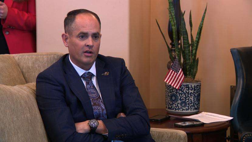 Sen. Majority Assistant Whip Mike McKell, R-Spanish Fork, speaks with reporters on Monday.