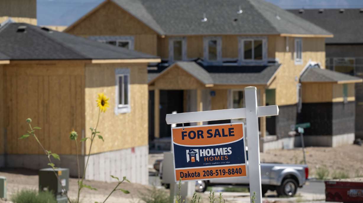 Homes under construction in West Jordan on Aug. 11, 2025. Utah remained one of the fastest-growing states in the nation last year, the Census Bureau reported on Tuesday.