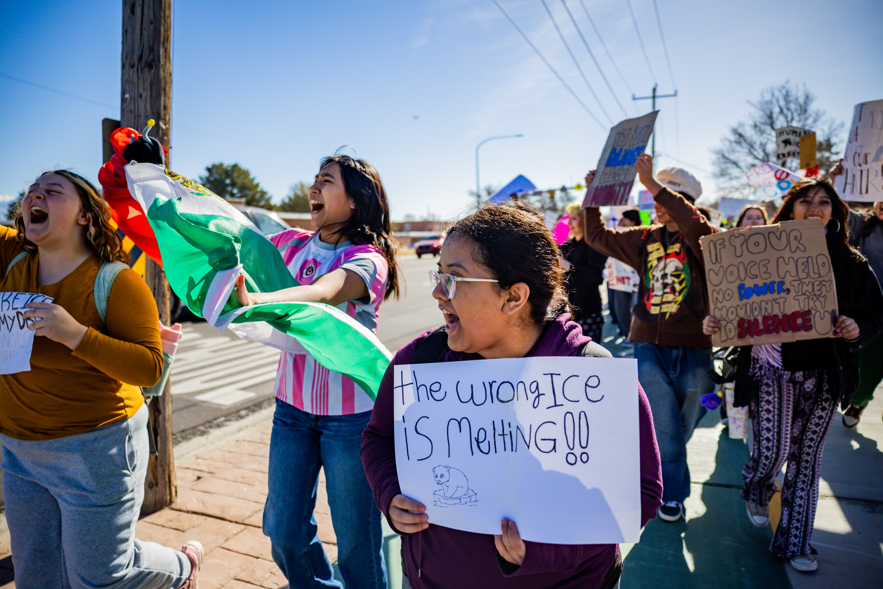 Students from Kearns High School walkout to protest ICE at Kearns High School  in Kearns on Tuesday, Jan. 27, 2026.