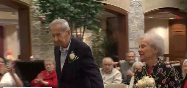 'Yes, dear is one of the secrets': Senior couples renew vows and share secret to long marriage
