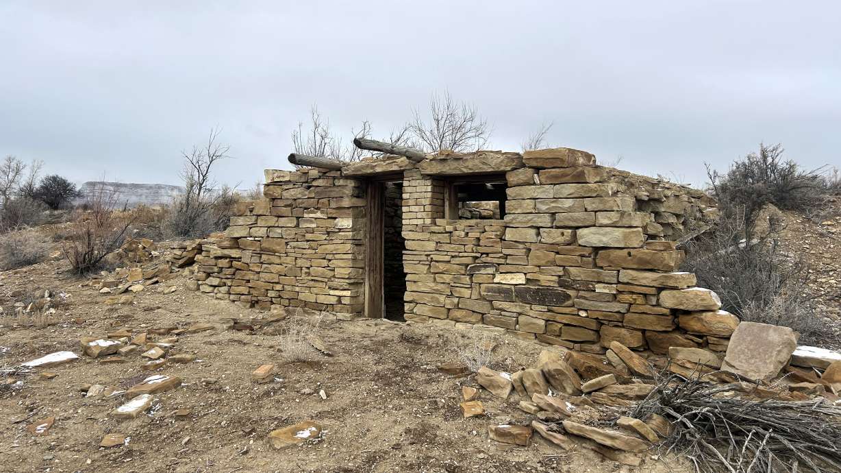Remnants of a historical building in Emery County.