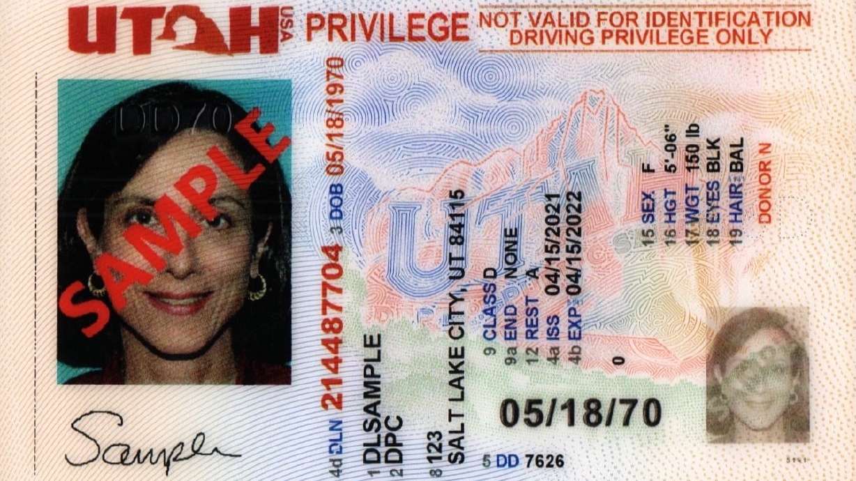 A bill to end Utah's driver privilege card program for immigrants has been numbered and formulated and now awaits legislative attention. The photo shows a sample driver privilege card.