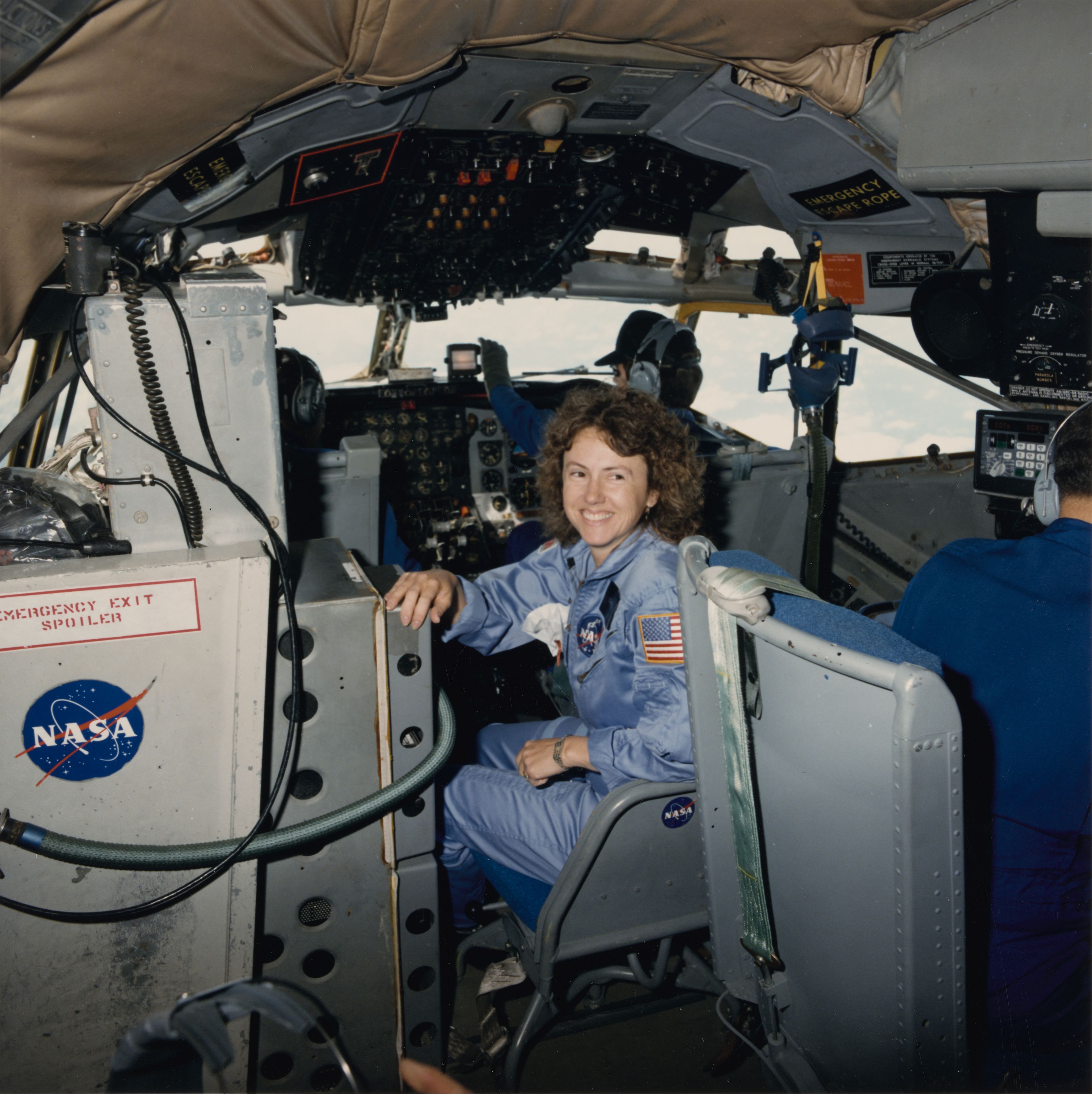 Christa McAuliffe smiles before participating in zero gravity rehearsals in October 1985. McAuliffe never made it to space, but her legacy lives on through those still on Earth.