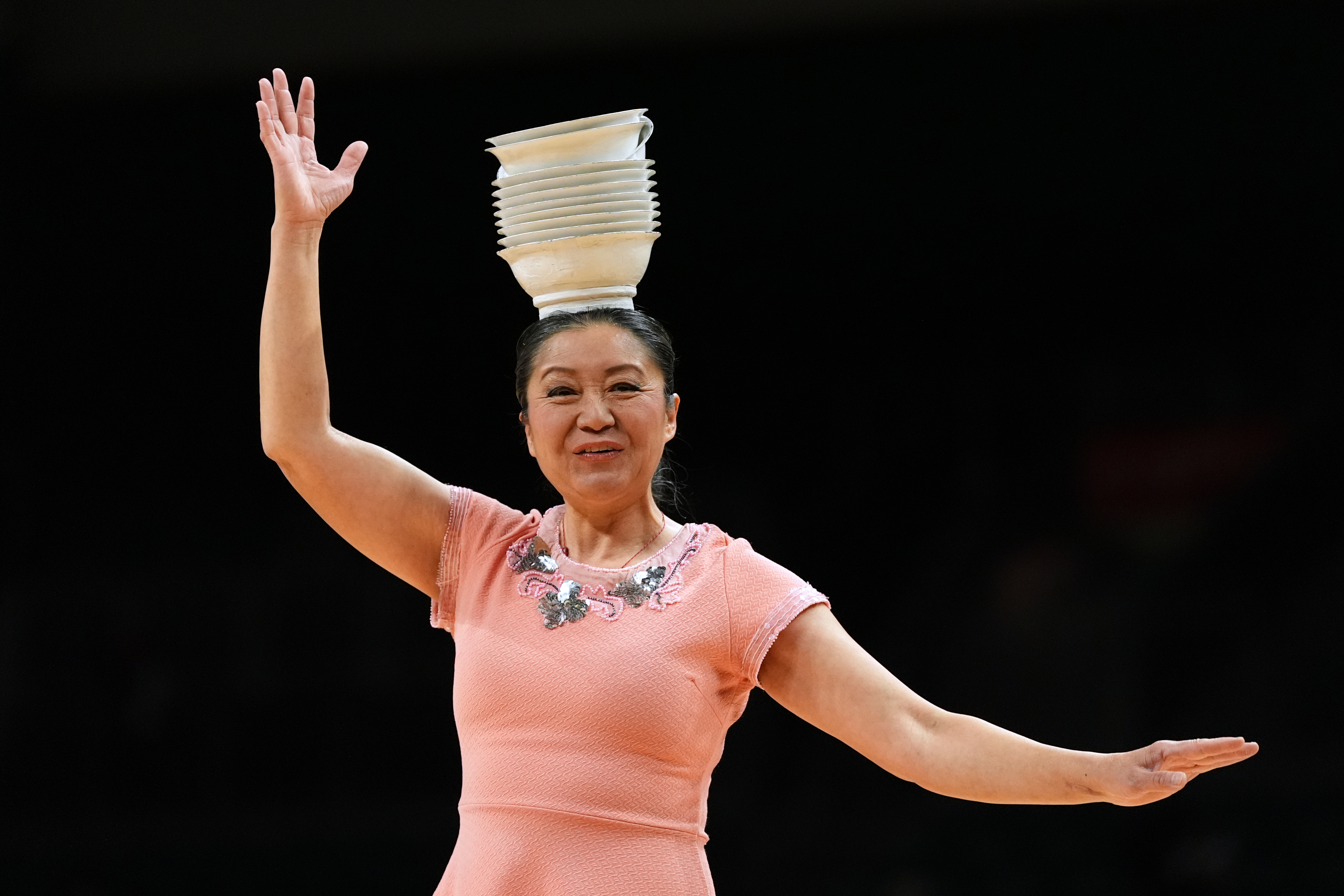 Red Panda performs during halftime of an NCAA college basketball game between Miami and Stanford in Coral Gables, Fla., Wednesday, Jan. 28, 2026. 
