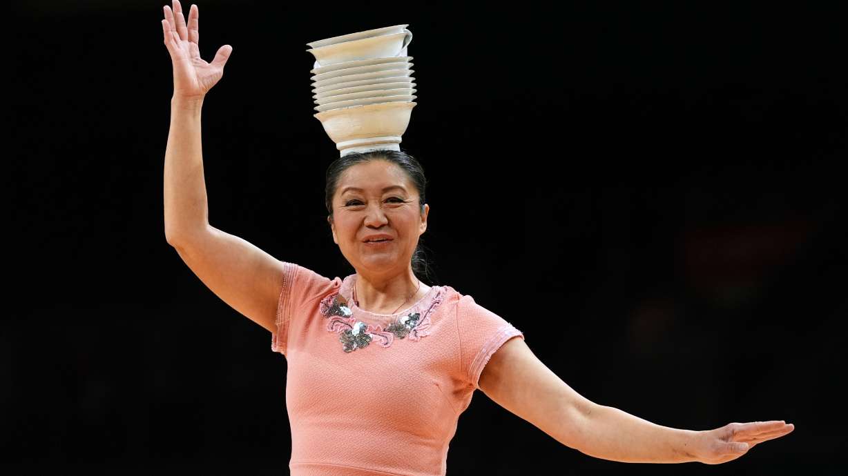 Red Panda performs during halftime of an NCAA college basketball game between Miami and Stanford in Coral Gables, Fla., Wednesday, Jan. 28, 2026.