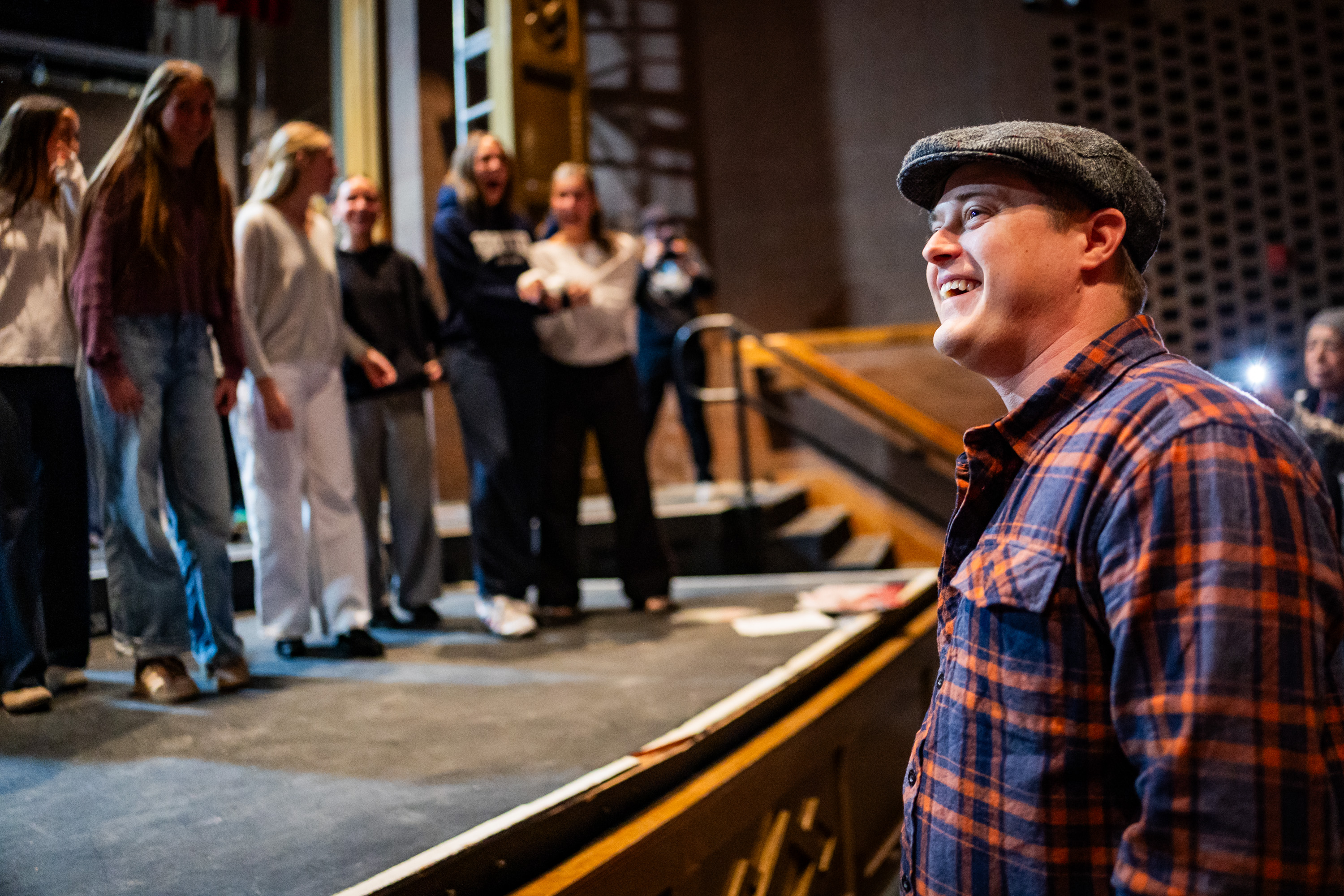 'High School Musical' star Lucas Grabeel visits East High School theater class rehearsal 