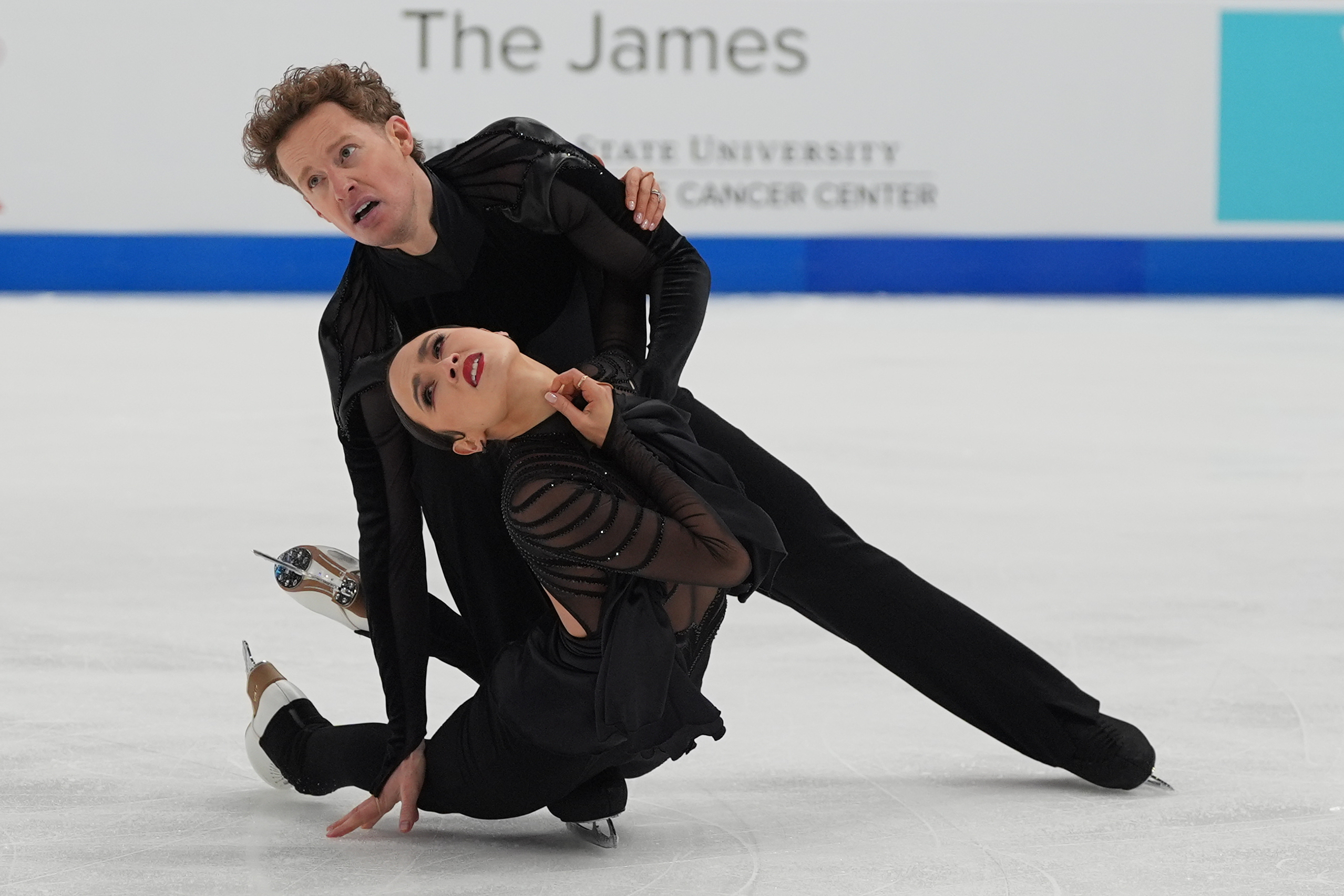 Madison Chock and Evan Bates skate during the free dance competition at the U.S. Figure Skating Championships, Saturday, Jan. 10, 2026, in St. Louis. 