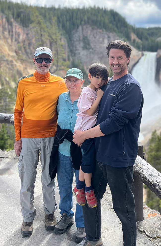 Chris Appelhans, right, with his parents and young son. The filmmaker from Idaho Falls makes up half the writing and directing team for Netflix's "most-watched original title."