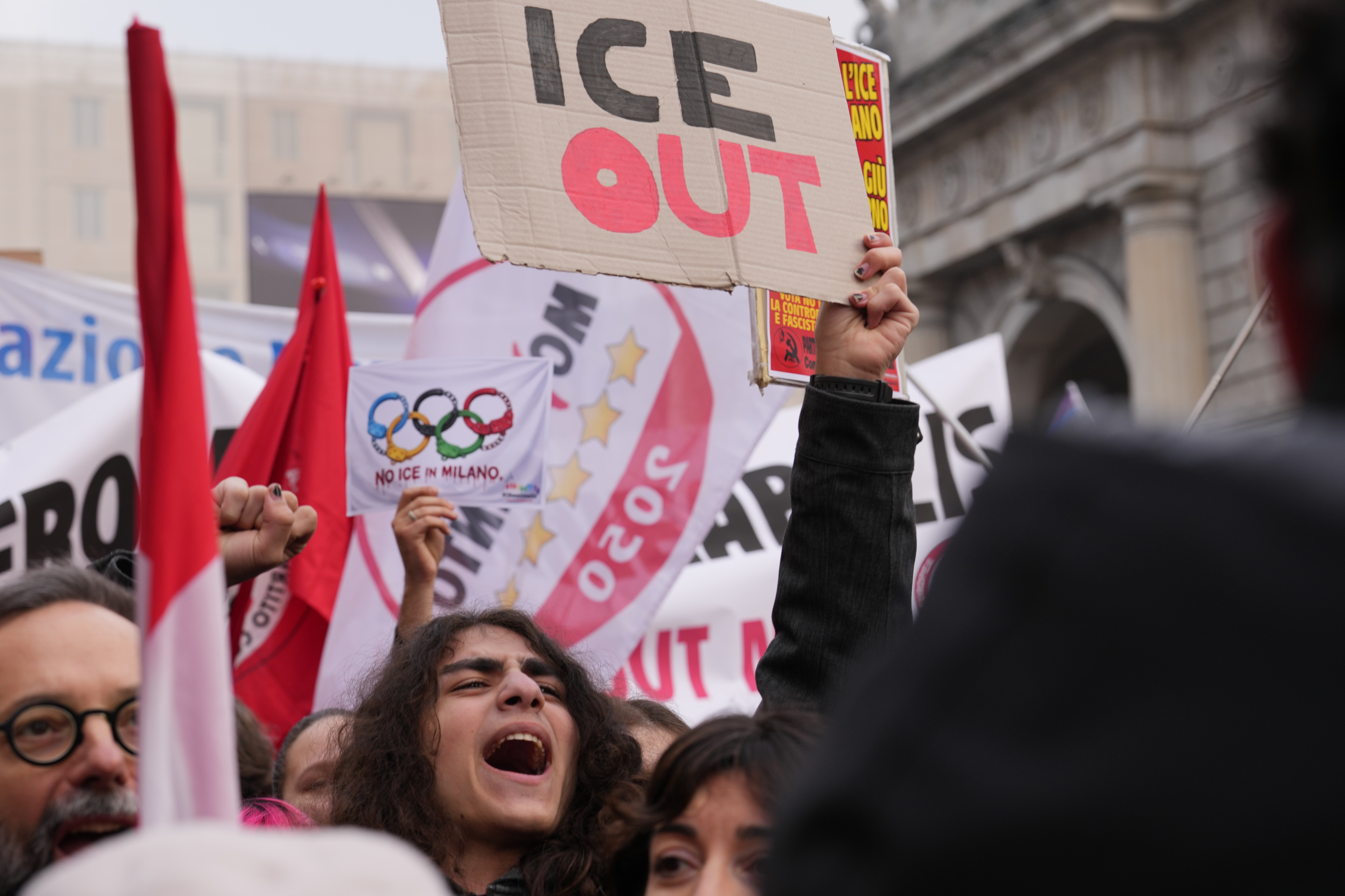 Demonstrators in Milan protest ICE unit at Winter Olympics, criticizing 'creeping fascism'