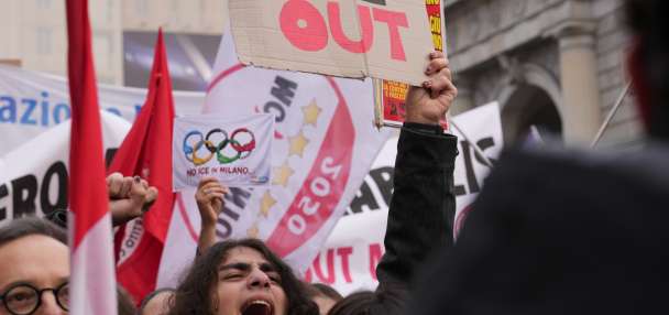 Demonstrators in Milan protest ICE unit at Winter Olympics, criticizing 'creeping fascism'
