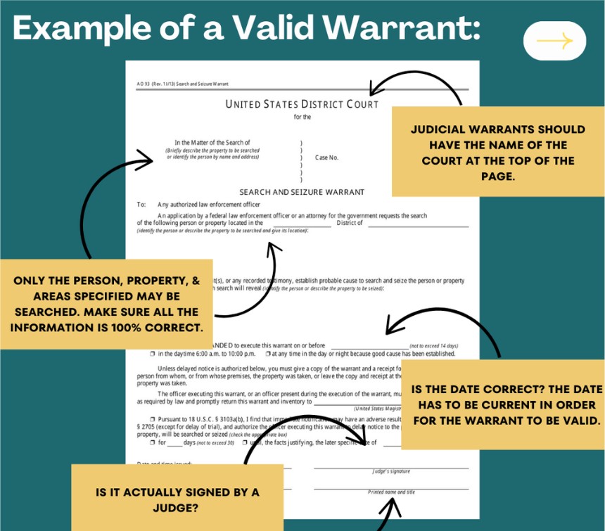 An example of a judicial immigration warrant. These warrants do grant home entry without consent, the ACLU of Utah says.