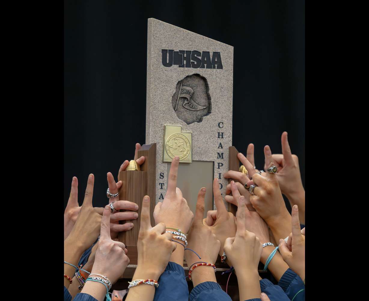 Farmington's Nixelles celebrated a third consecutive championship at the 6A drill team championship at the UCCU Center at Utah Valley University, Saturday, Jan. 31, 2026.