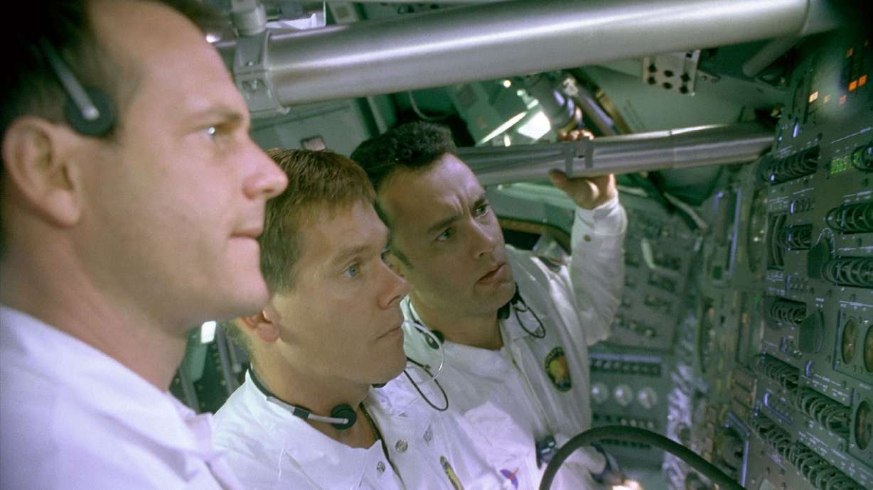 A real life NASA mission to the moon turns into a dramatic struggle for survival in 1995's "Apollo 13," with Bill Paxton, Kevin Bacon and Tom Hanks.