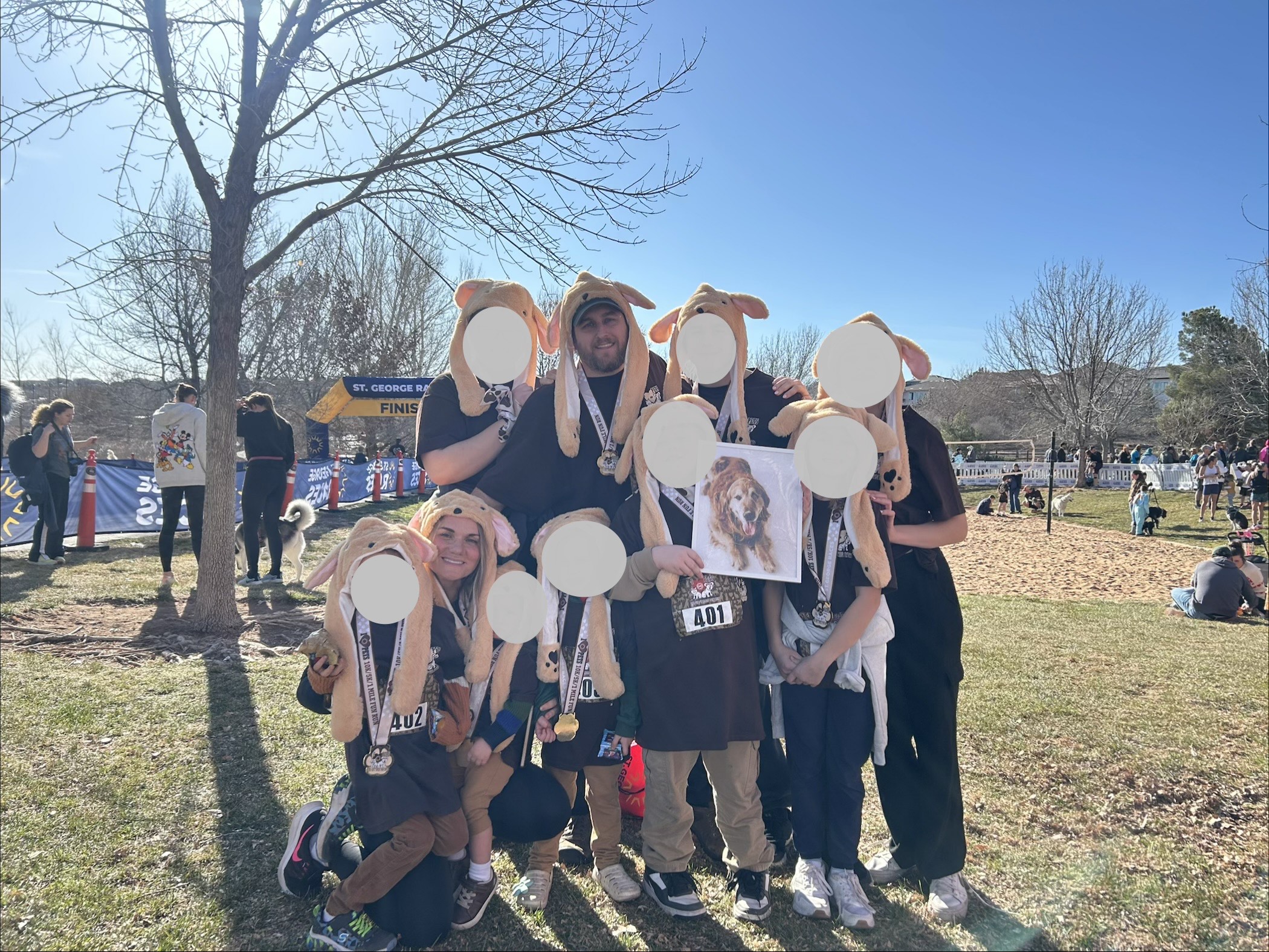 Natalie and Kitt Santano participated in the I Heart Pets 10K/5K/Fun Run Walk N' Roll on Jan. 31, in memory of their golden retriever Rocky, who recently passed away.