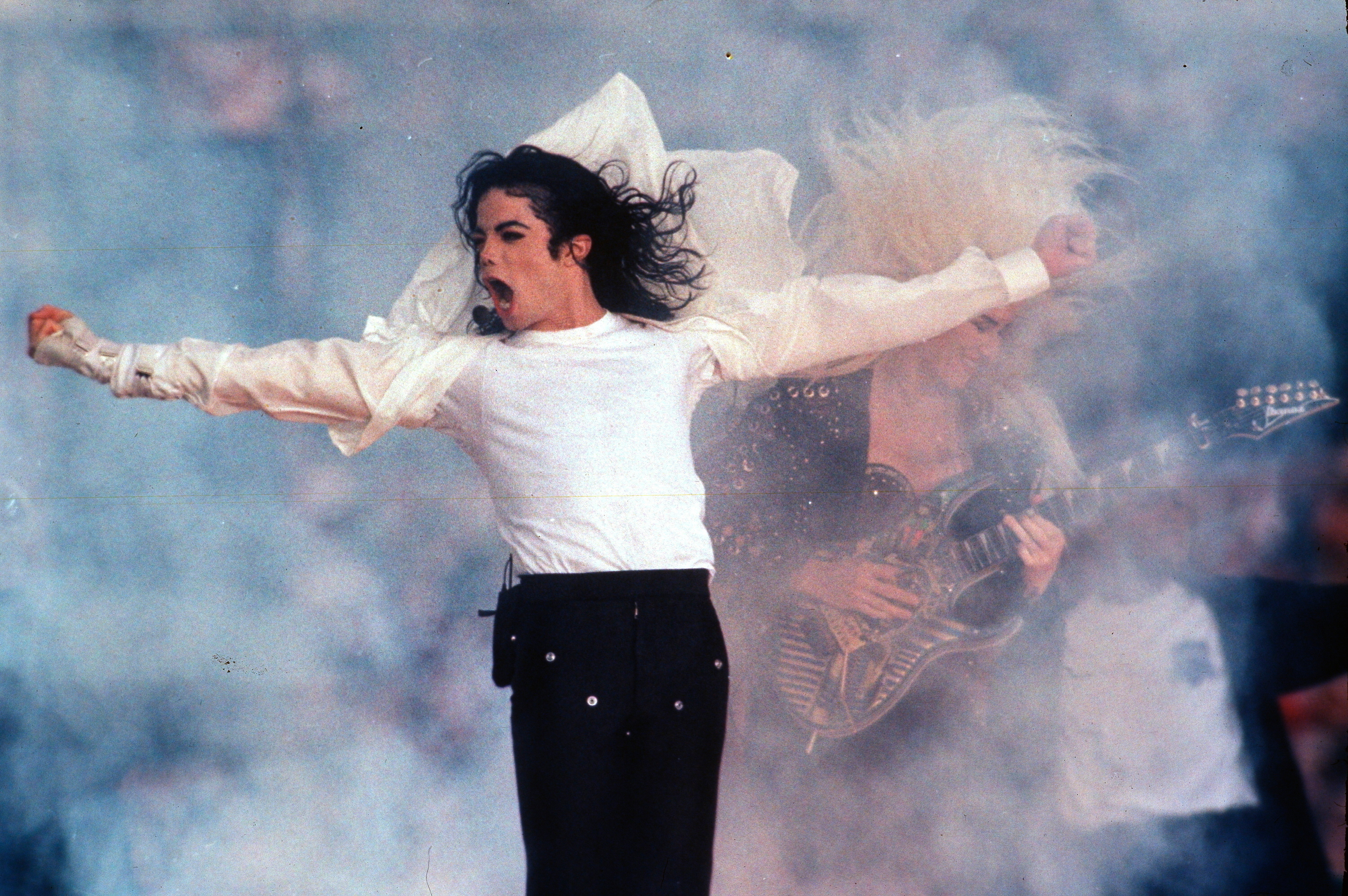 FILE - Michael Jackson performs during the halftime show at the Super Bowl in Pasadena, Calif., on Feb. 1, 1993. 