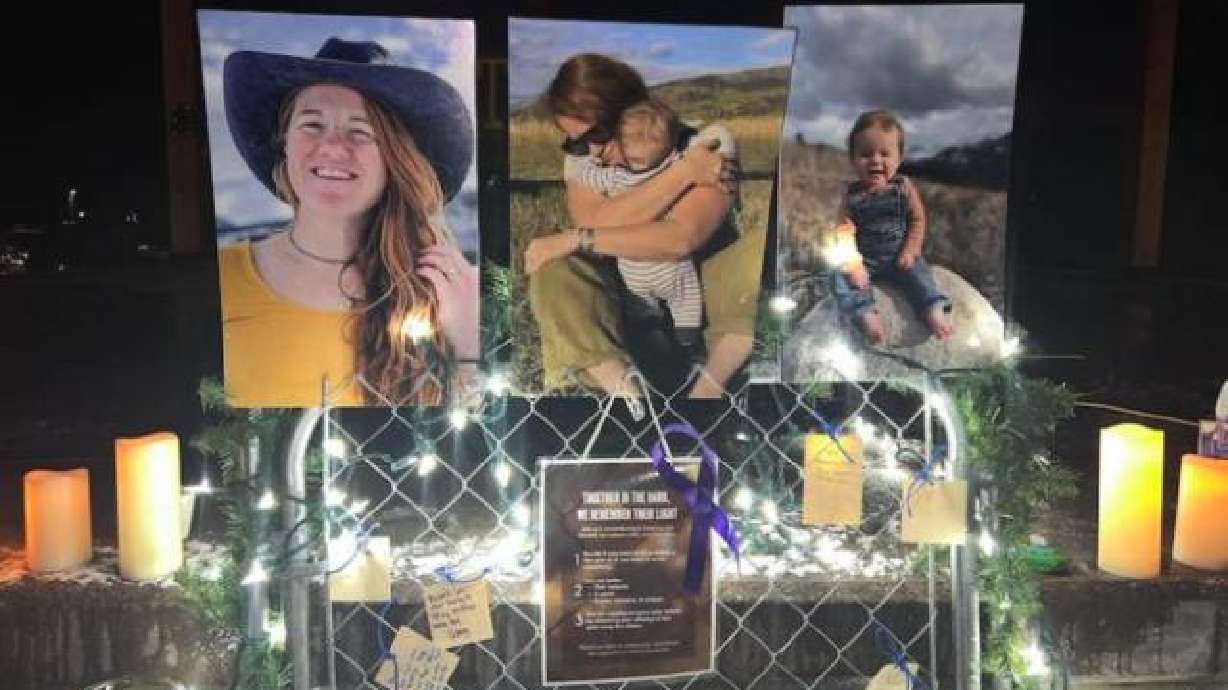 Photos of Kali Randall and Zeke Best from a 2023 vigil are shown. A local emergency shelter will be dedicated to the victims of a tragic 2023 domestic violence murder spree that took the lives of a young mother, her infant son and her unborn baby.