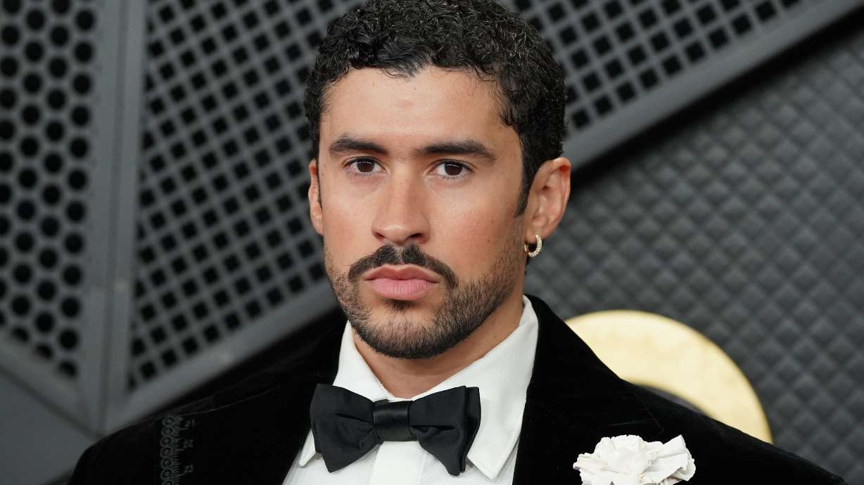 Bad Bunny arrives at the 68th annual Grammy Awards on Sunday, Feb. 1, 2026, in Los Angeles.