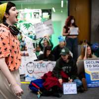UVU students protest immigration crackdown, presence of border protection reps at job fair