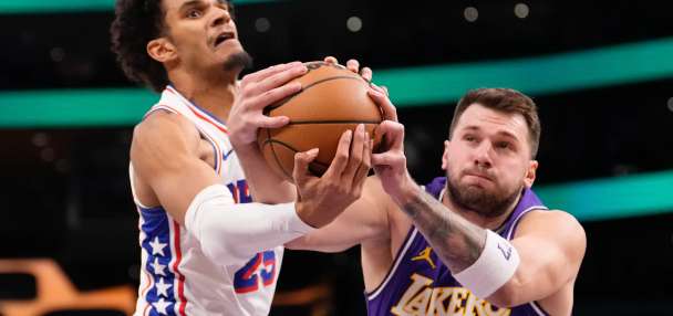 Luka Doncic to have an MRI after leaving Lakers' game against 76ers with left hamstring injury