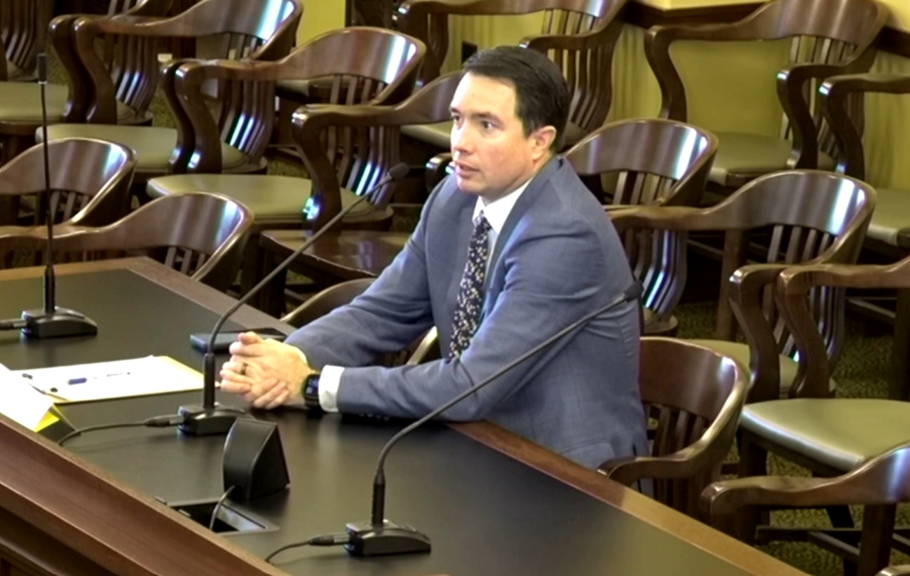 Rep. Clint Okerlund, R-Sandy, speaks during a House Rules Committee hearing on Wednesday. Okerlund's bill that would limit the number of bills in a session was held by the committee on Thursday.