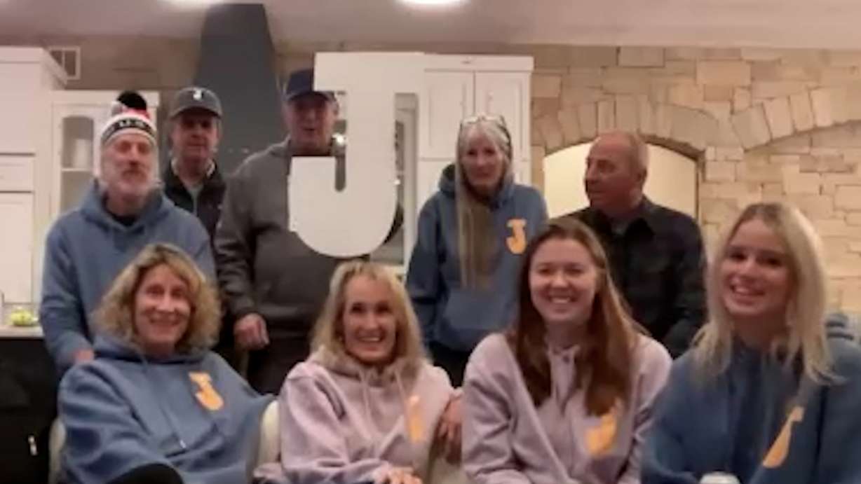 Kauf’s family and friends talk to KSL on Zoom before they head to support Kauf at the Olympics in Italy.