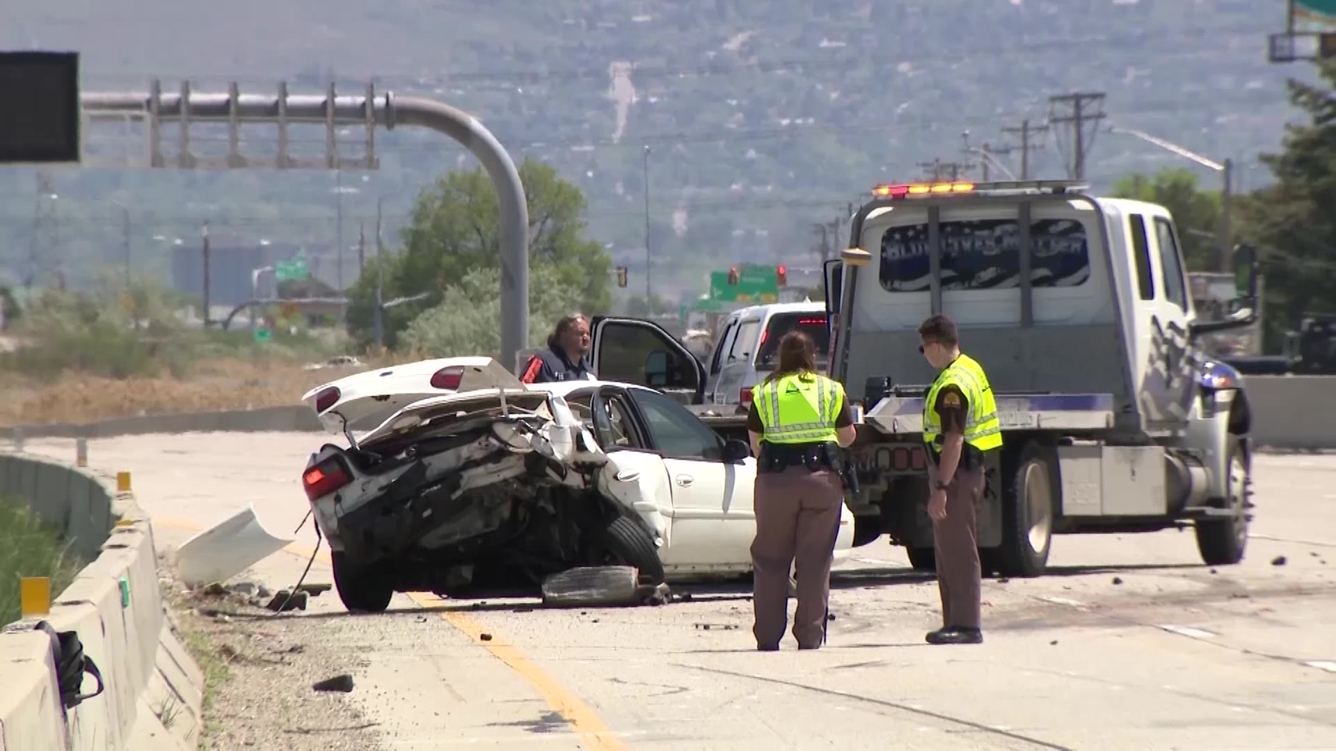 A scene from a crash in Utah. Distracted driving remains one of the leading causes of serious crashes in the state.