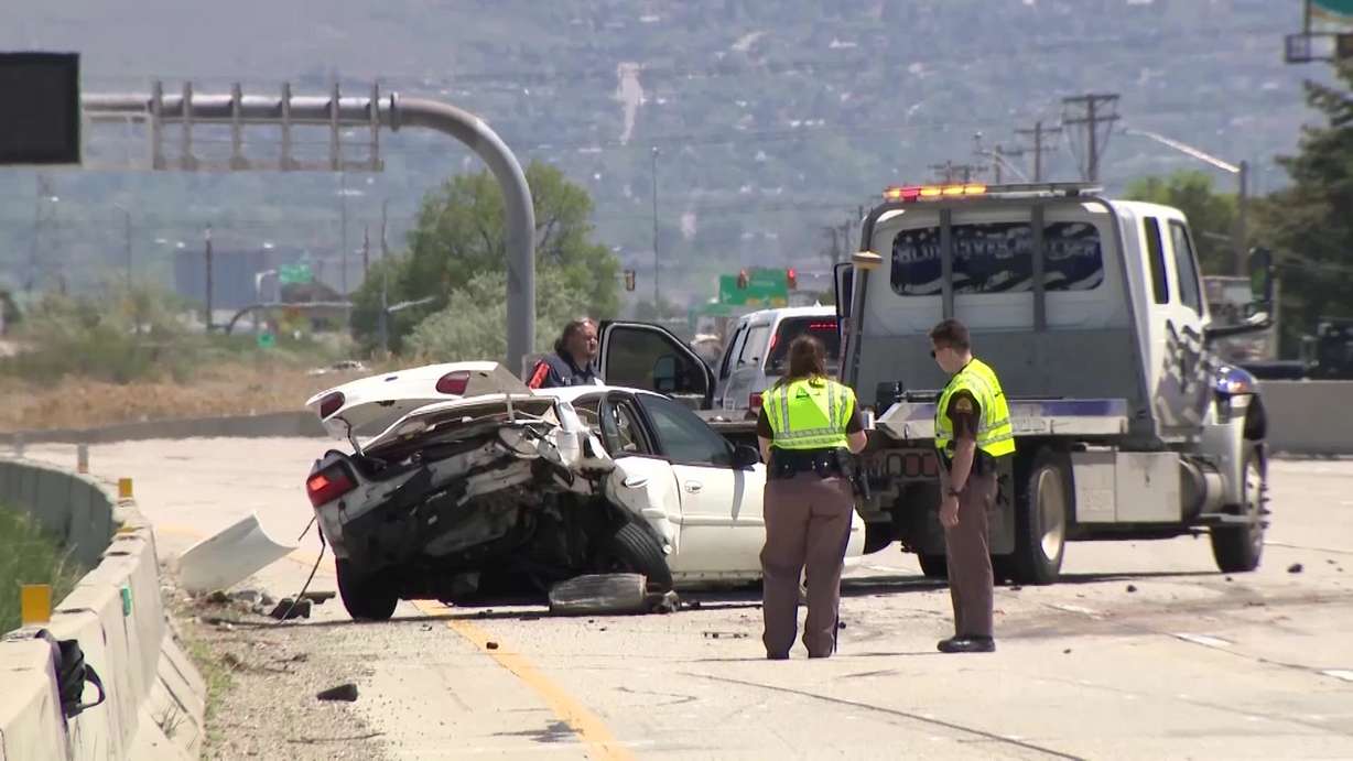 A scene from a crash in Utah. Distracted driving remains one of the leading causes of serious crashes in the state.
