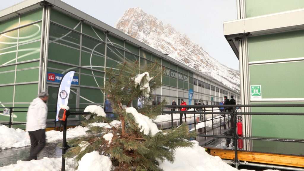The workout and laundry buildings in Cortina's Olympic Village in Cortina d'Ampezzo, Italy, Friday. The village will support around 1,400 athletes during the Games.
