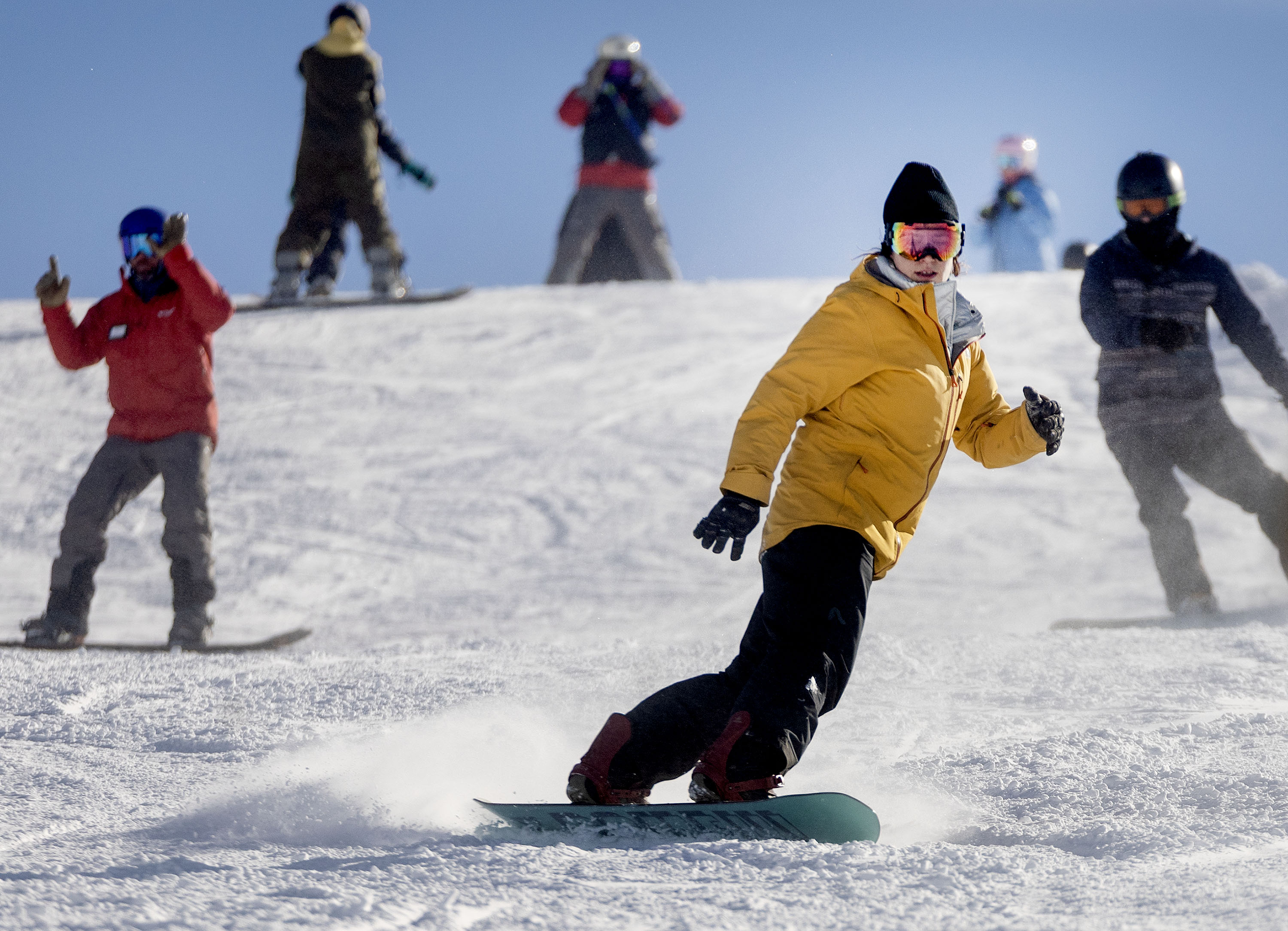 Skiers and snowboarders take advantage of the fresh snow at Snowbird in Little Cottonwood Canyon on Jan. 9.