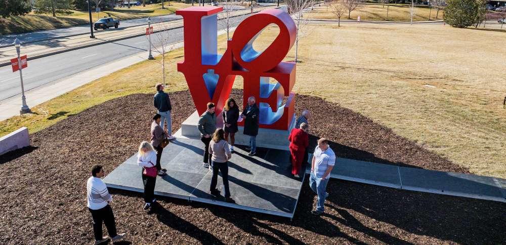'LOVE' — with a slanted 'O': University of Utah welcomes massive iconic sculpture to campus