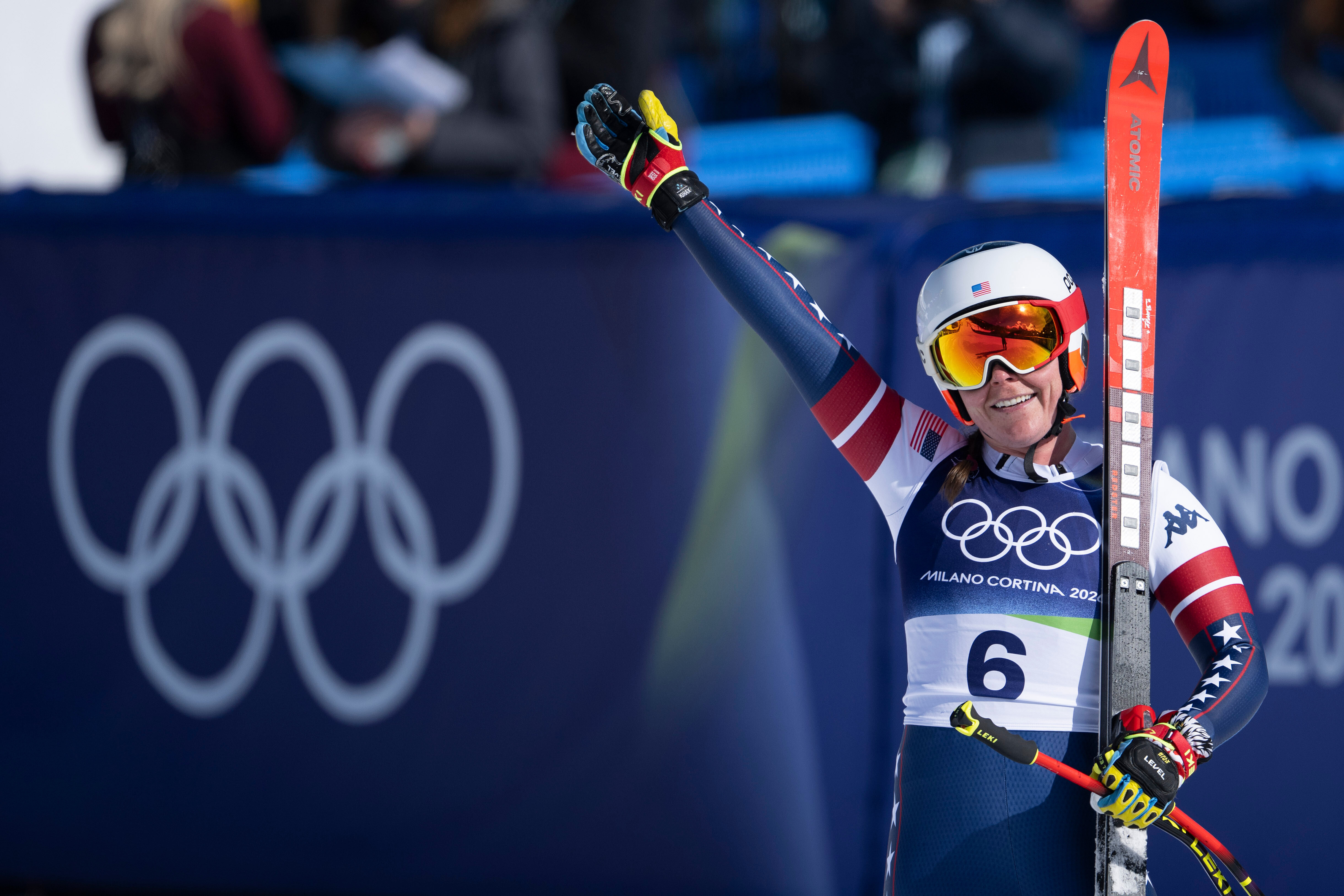 Breezy Johnson wins Olympic downhill on day marred by American teammate Lindsey Vonn's crash