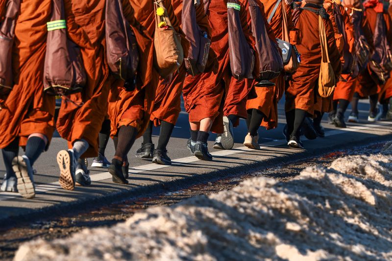 Walk for peace: Buddhist monks arrive in Washington after 2,300-mile journey