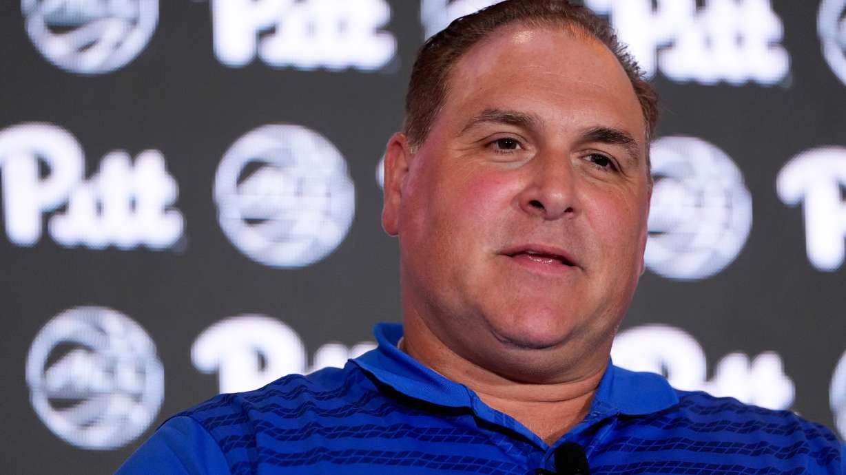 FILE - Pitt Head Coach Tory Verdi speaks during a ACC women's NCAA college basketball media day, Tuesday, Oct. 8, 2024, in Charlotte, N.C.