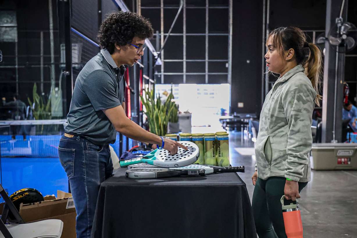 The new SLC Padel Club is where participants play a game that combines elements of tennis and squash. Cofounder Pedro Bautista said the game of padel is for all ages and abilities.