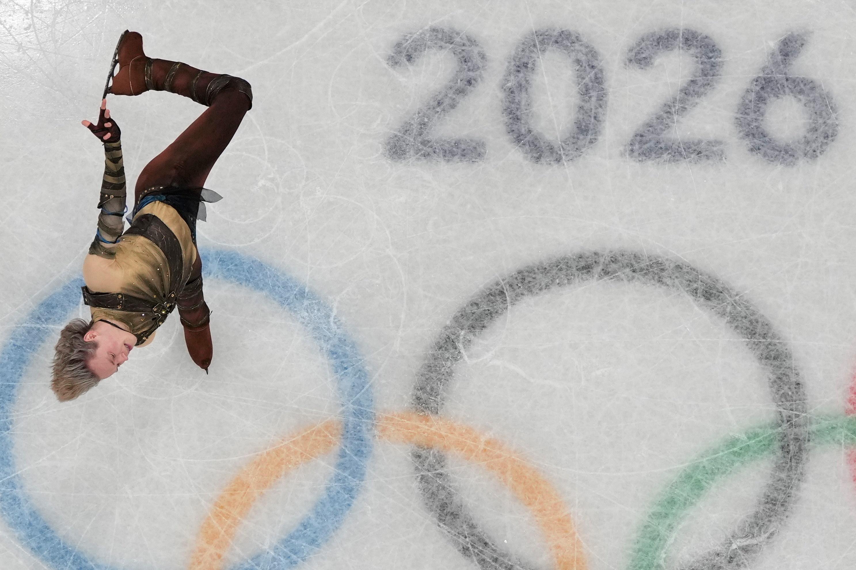 Ilia Malinin of the United States competes during the men's figure skating short program at the 2026 Winter Olympics, in Milan, Italy, Tuesday, Feb. 10, 2026. 