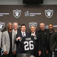 Raiders introduce new coach Klint Kubiak with a nod to their storied past