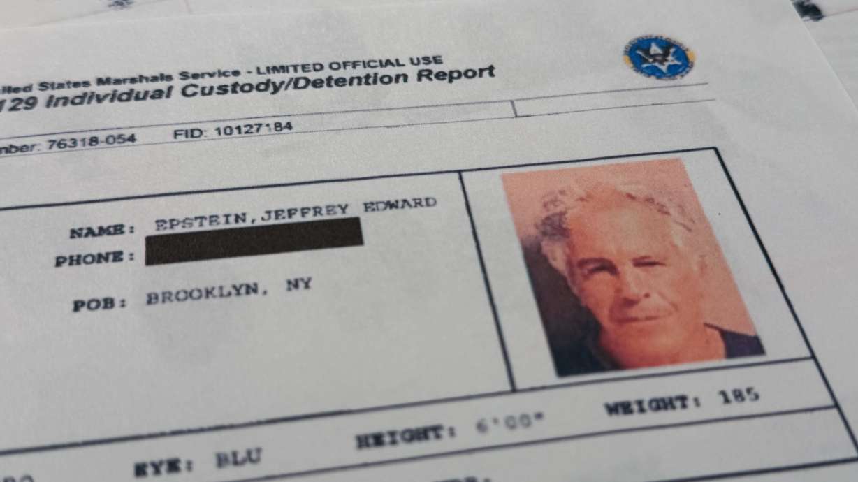 A document that was included in the Department of Justice release of the Jeffrey Epstein files shows the report when Epstein was taken into custody on July 6, 2019. The files revealed a wide social network Epstein had, with some ties to Utah.