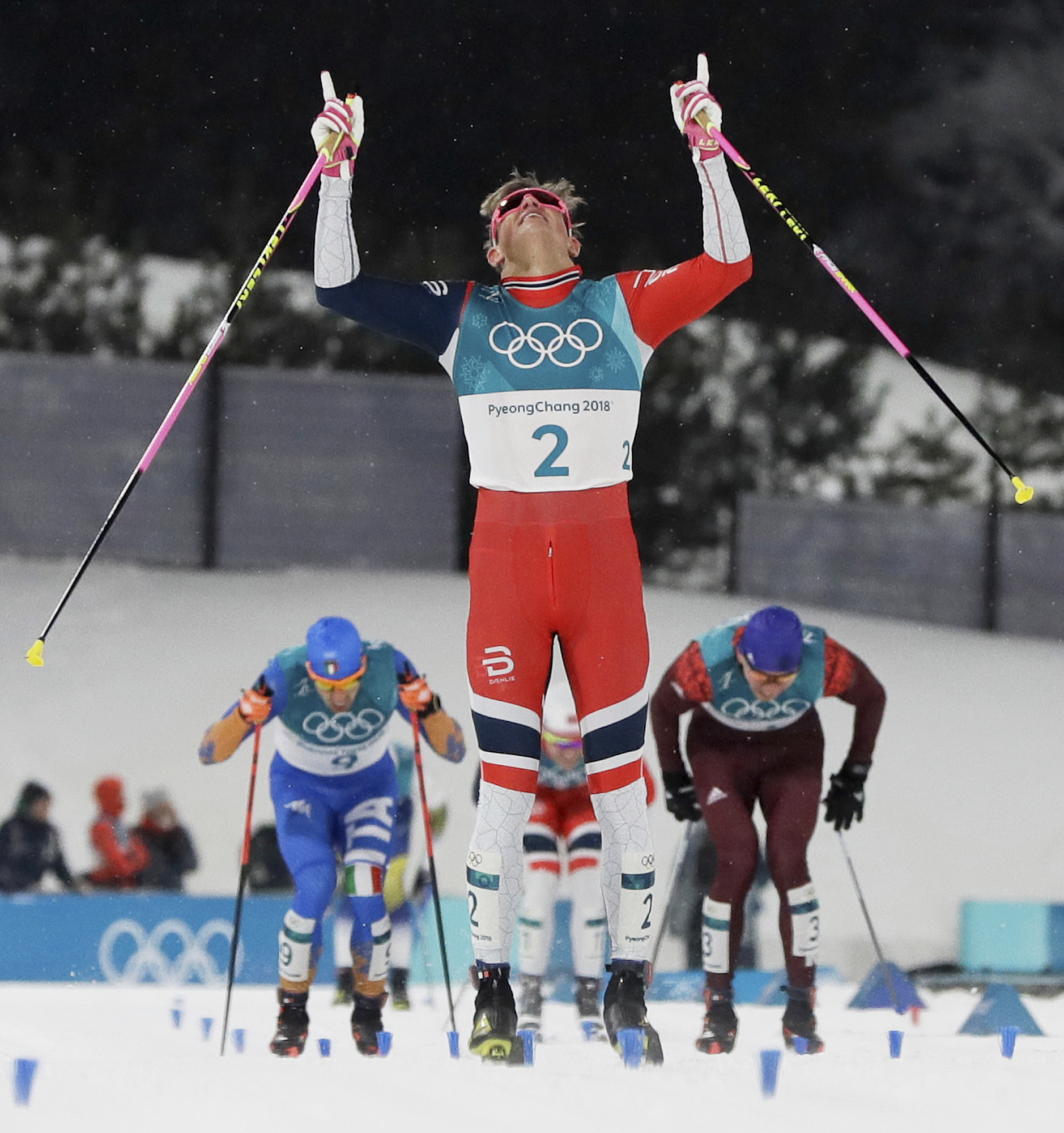 Norwegian cross-country skiing star Klaebo ties Olympic record by winning eighth career gold medal