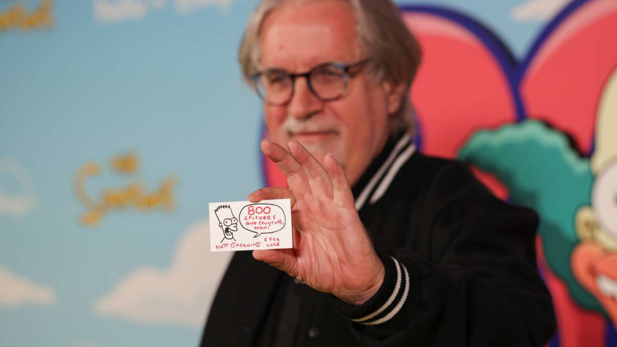 Matt Groening arrives at a celebration for "The Simpsons" 800th episode, "Irrational Treasure," on Feb. 6, at The Fonda Theatre in Los Angeles.
