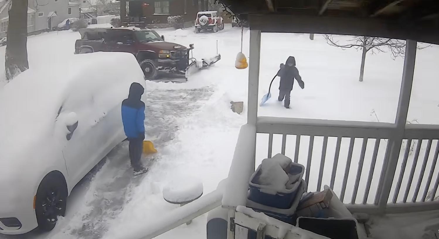 Have You Seen This? Kids get a big assist with shoveling their driveway