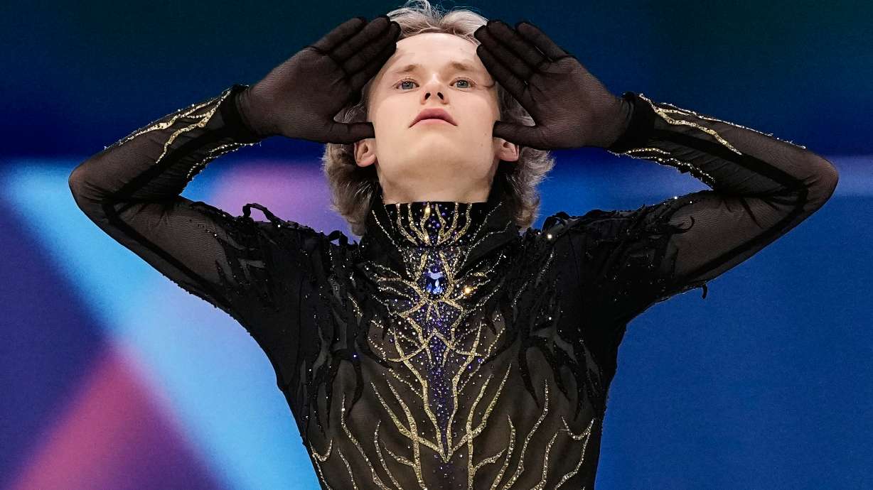 Ilia Malinin of the United States competes during the men's free skate program in figure skating at the 2026 Winter Olympics, in Milan, Italy, Friday. Malinin finished eighth in the event in a stunning result.