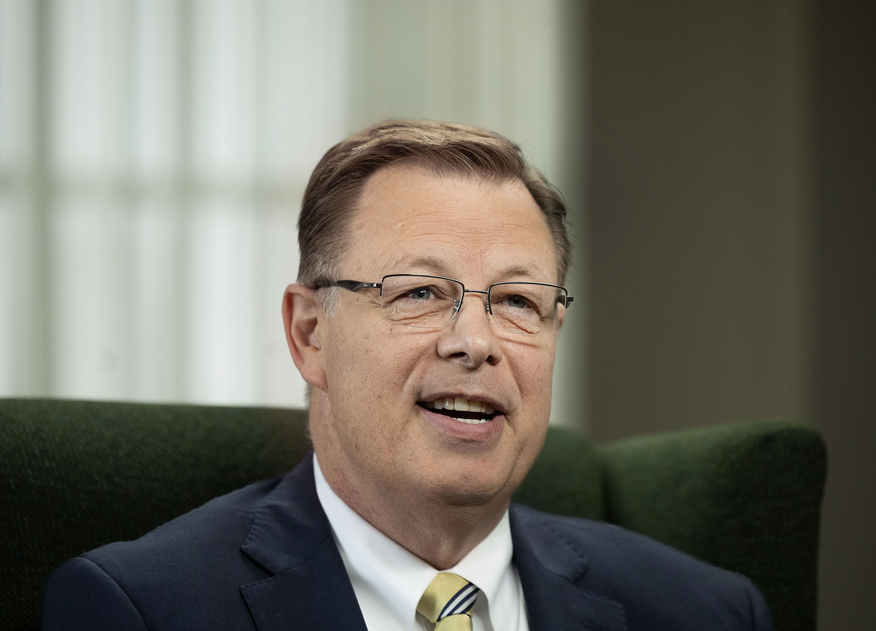 Elder Clark G. Gilbert speaks during an interview on Friday in Salt Lake City. Elder Gilbert was called by President Dallin H. Oaks as a member of the Quorum of the Twelve Apostles of The Church of Jesus Christ of Latter-day Saints. The church announced the calling Thursday.