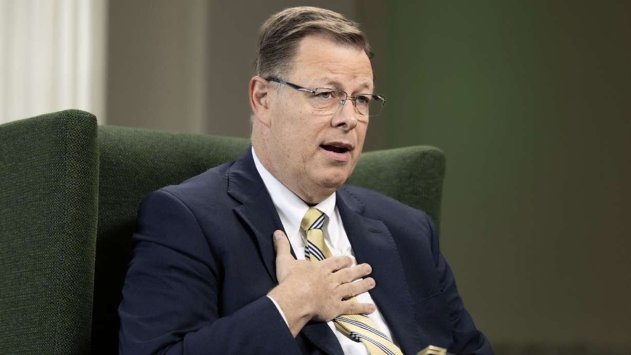 Elder Clark G. Gilbert speaks during an interview on Friday in Salt Lake City. Elder Gilbert was called as a member of the Quorum of the Twelve Apostles of The Church of Jesus Christ of Latter-day Saints, the church announced Thursday.