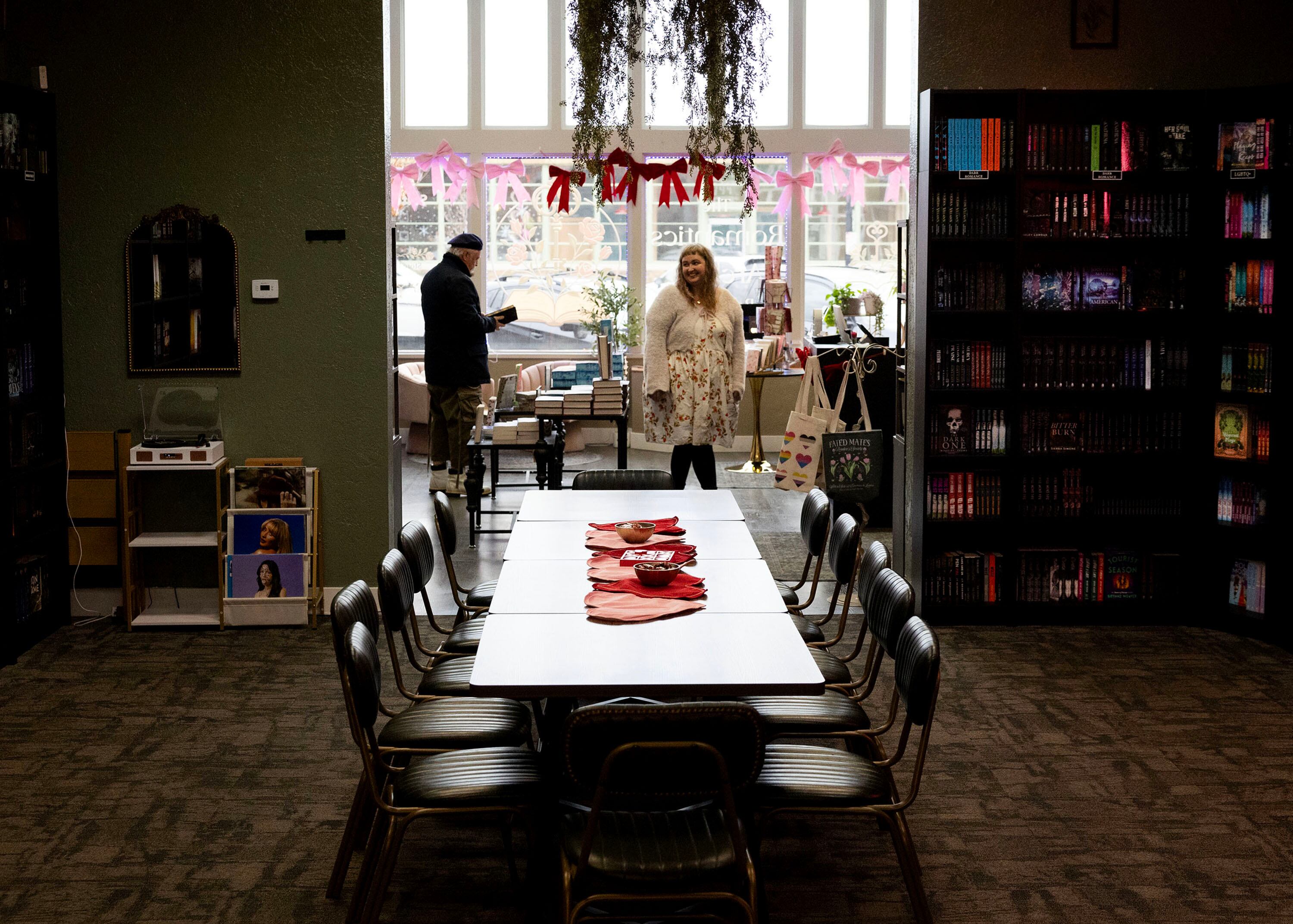 A large table for book club gatherings is available at The Romantics Archive in Ogden on Wednesday.