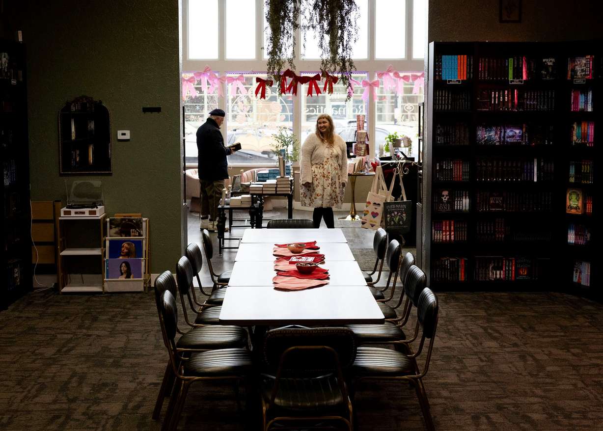A large table for book club gatherings is available at The Romantics Archive in Ogden on Wednesday.