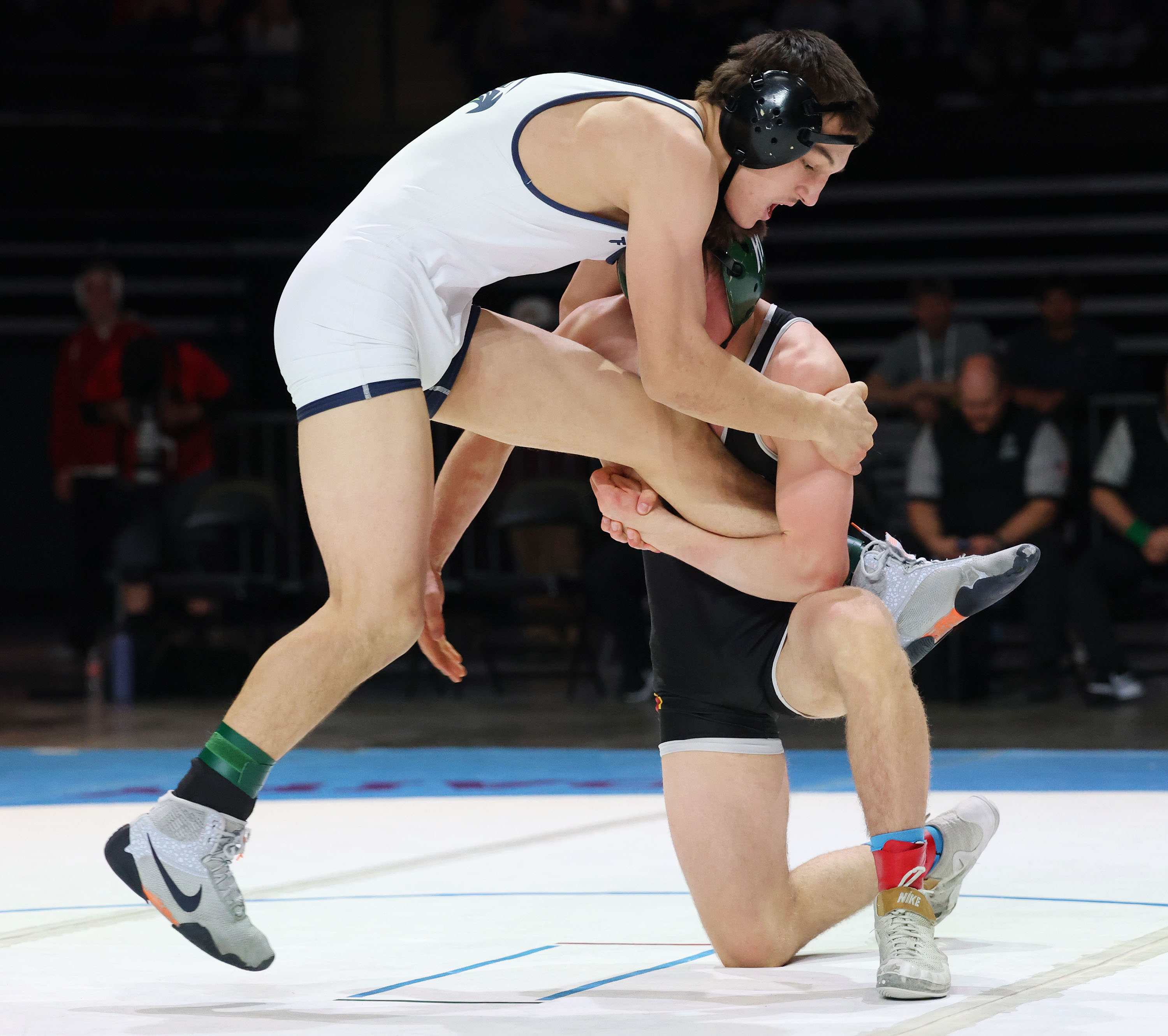 Ridgeline's Mack Rutledge defeated Mountain View's Brigham Cookson, 1-0 in the 150-pound final at the 4A state wrestling tournament at the UCCU Center in Orem on Saturday, Feb. 14, 2026.