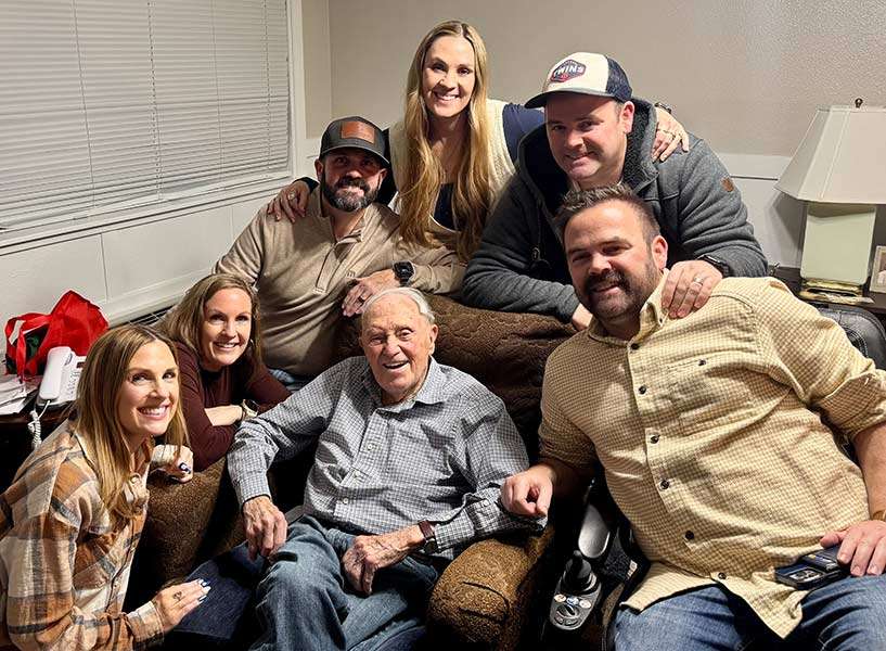 Bill Hulet and some of his grandchildren in a recent photo. Hulet had 31 grandchildren and 44 great-grandchildren at the time of his passing on Feb. 7.